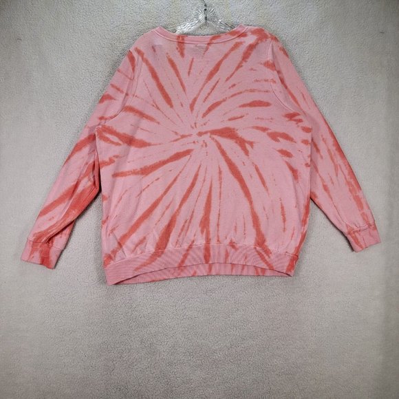 Torrid Pink Tie Dye Le Soleil Sun Moon Classic Round Neck Comfy Pullover Sweater - Picture 10 of 13